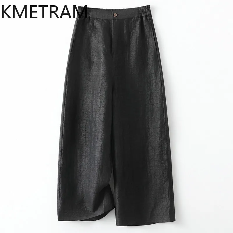 KMETRAM 100% Real Mulberry Silk Black Pants 2026 Spring Xiangyunsha Silk Ankle-length Wide-leg Pants Female Clothing Ropa Mujer
KMETRAM 100% Real Mulberry Silk Black Pants 2026 Spring Xiangyunsha Silk Ankle-length Wide-leg Pants Female Clothing Ropa Mujer