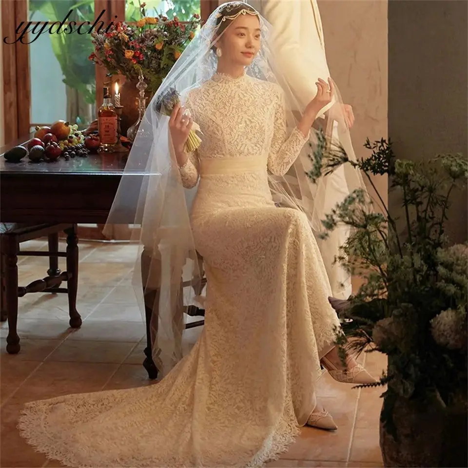 Elegant High Neck Lace Cut-out Bow Illusion Mermaid Wedding Dresses For Woman 2024 Court Train Bridal Gowns vestidos de novia
Elegant High Neck Lace Cut-out Bow Illusion Mermaid Wedding Dresses For Woman 2024 Court Train Bridal Gowns vestidos de novia