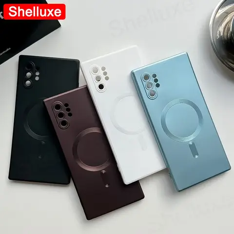 Note10 Plus Case Shelluxe Magsafe ไร้สายชาร์จ TPU Soft Case สําหรับ Samsung Galaxy หมายเหตุ 20 10 Note20 Ultra โทรศัพท์กรณี
