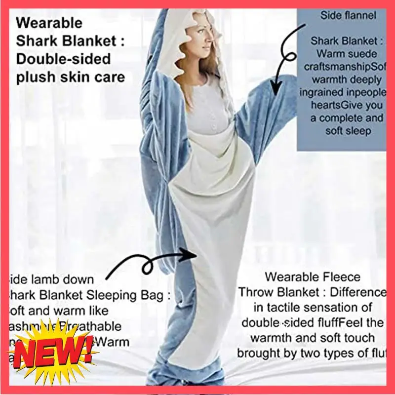 B17C 2PCS Grey Blanket For Adults, Shark Blanket Super Soft And Comfortable Flannel Hoodie, Shark Blanket Hoodie For Adults
B17C 2PCS Grey Blanket For Adults, Shark Blanket Super Soft And Comfortable Flannel Hoodie, Shark Blanket Hoodie For Adults
