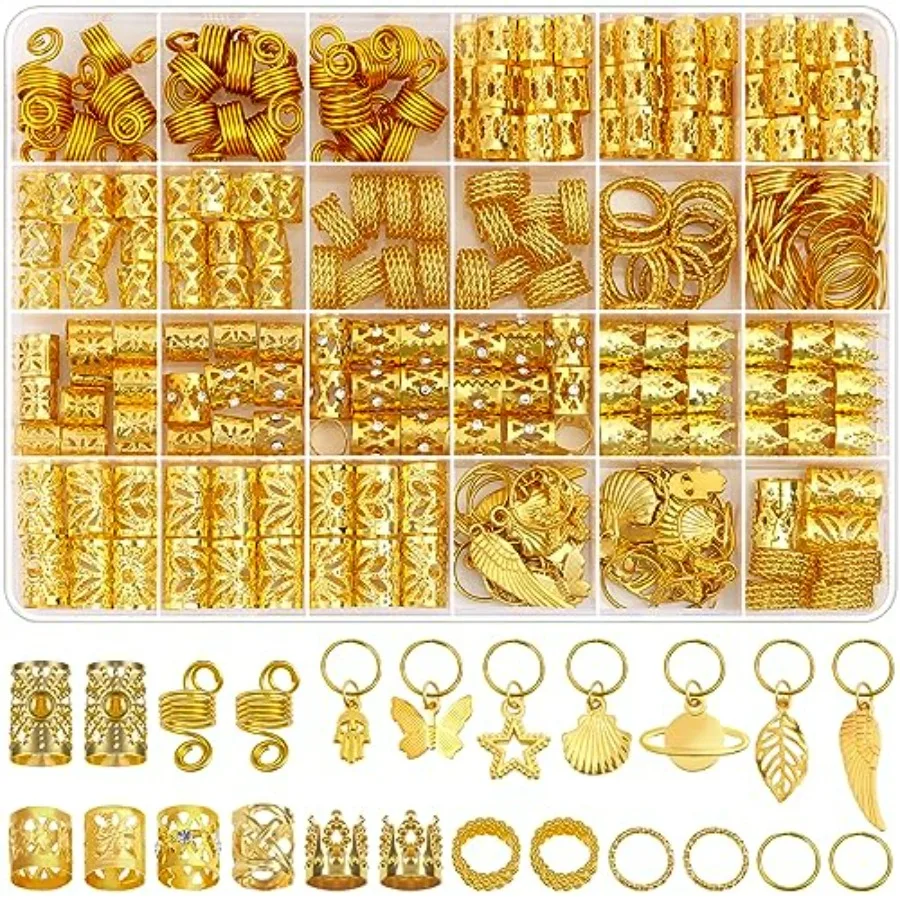 280 Pcs Hair Jewelry for Women, Hair Charms Cuffs Beads for Braids Loc Jewelry for Dreadlocks, Adjustable Gold Braids Coils Rin
280 Pcs Hair Jewelry for Women, Hair Charms Cuffs Beads for Braids Loc Jewelry for Dreadlocks, Adjustable Gold Braids Coils Rin