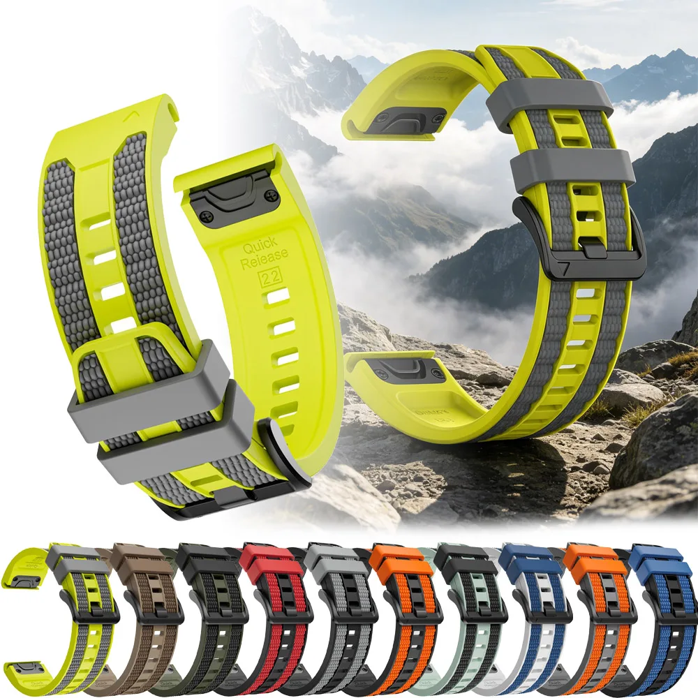 Quick Fit Strap for Garmin Fenix 8 7 Pro 7X(51mm) 6X 6 G2 Tactix 7 Breathable Silicone Wrist bracelet correa Fenix 8 band 47mm
Quick Fit Strap for Garmin Fenix 8 7 Pro 7X(51mm) 6X 6 G2 Tactix 7 Breathable Silicone Wrist bracelet correa Fenix 8 band 47mm