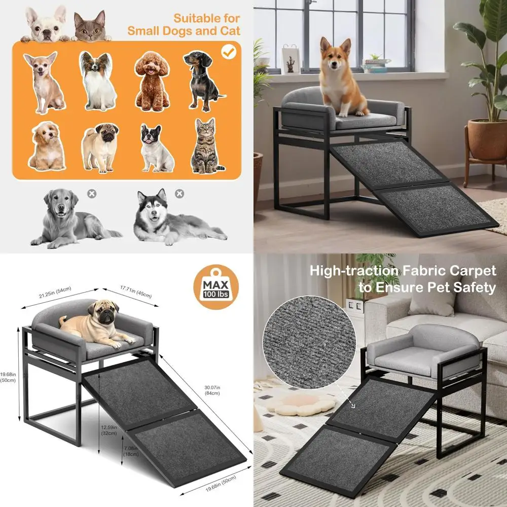 Широкий пандус для собак с подушкой, металлический каркас, лестница для домашних животных для высокой мебели, лестница для такс, моющаяся ступенька для малого и сена
Широкий пандус для собак с подушкой, металлический каркас, лестница для домашних животных для высокой мебели, лестница для такс, моющаяся ступенька для малого и сена