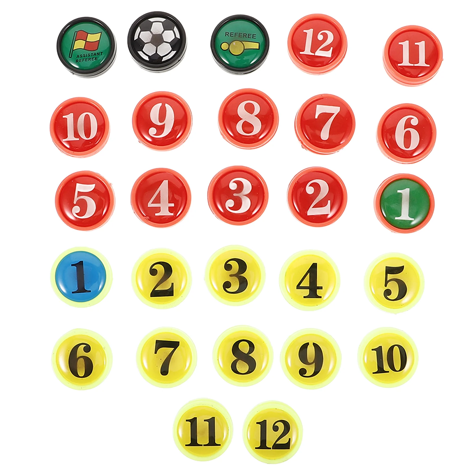 27 Pcs Magnet Board Soccer Magnets Referee Disk Coaching Accessories Small Replacement
27 Pcs Magnet Board Soccer Magnets Referee Disk Coaching Accessories Small Replacement
