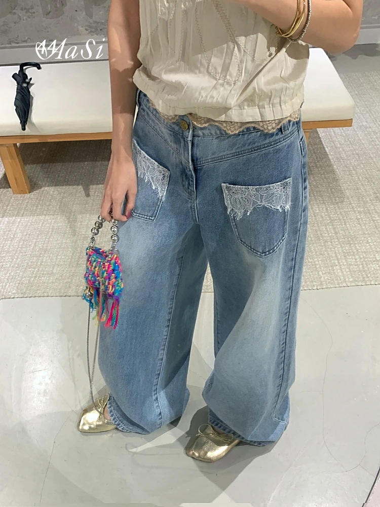 Летние джинсы из денима с кружевом, очень стильные, в корейском стиле, широкие, повседневные, из хлопка, для женщин, свободного кроя, износостойкие...
Летние джинсы из денима с кружевом, очень стильные, в корейском стиле, широкие, повседневные, из хлопка, для женщин, свободного кроя, износостойкие...