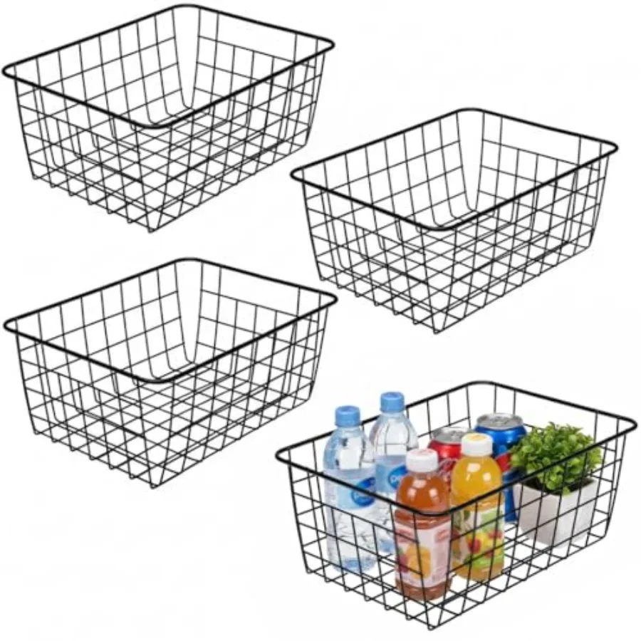 Wire Baskets with Handles, Wire Storage Organizer Baskets, Household Refrigerator for Cabinets, Pantry, Closets, Bedrooms - Set
Wire Baskets with Handles, Wire Storage Organizer Baskets, Household Refrigerator for Cabinets, Pantry, Closets, Bedrooms - Set