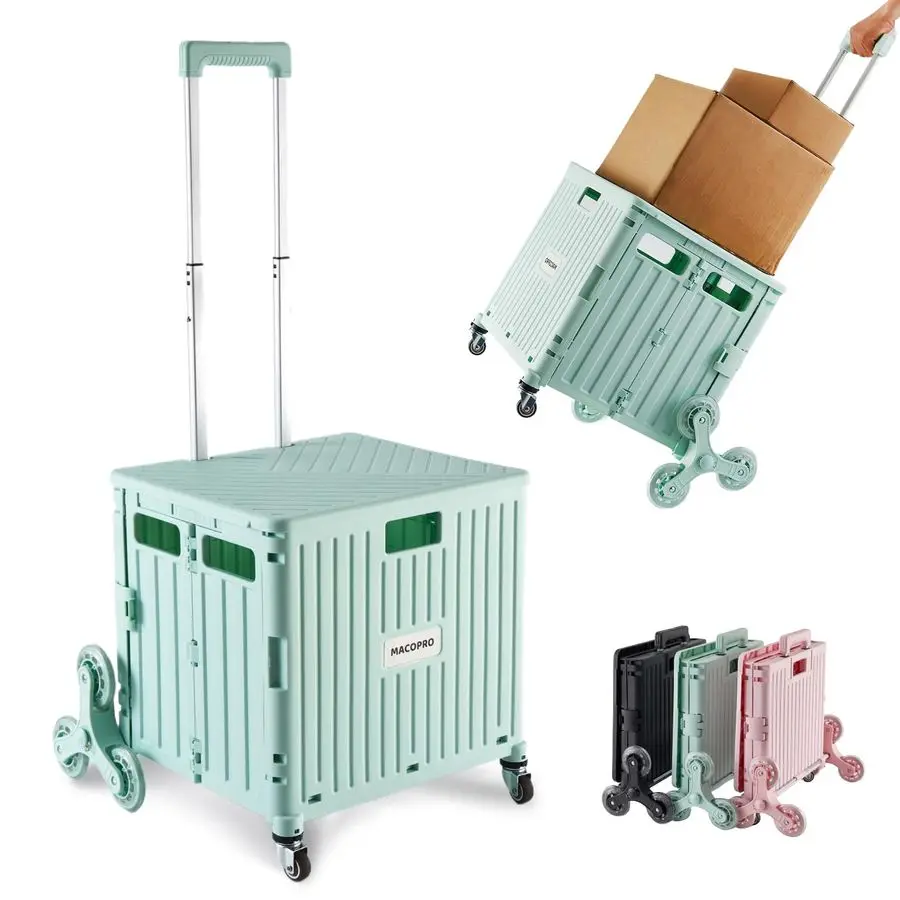 Utility Cart with Stair Climbing Wheels, Collapsible Rolling Crate with Telescoping Handle, Shopping Trolle Handcart Grocery Boo
Utility Cart with Stair Climbing Wheels, Collapsible Rolling Crate with Telescoping Handle, Shopping Trolle Handcart Grocery Boo