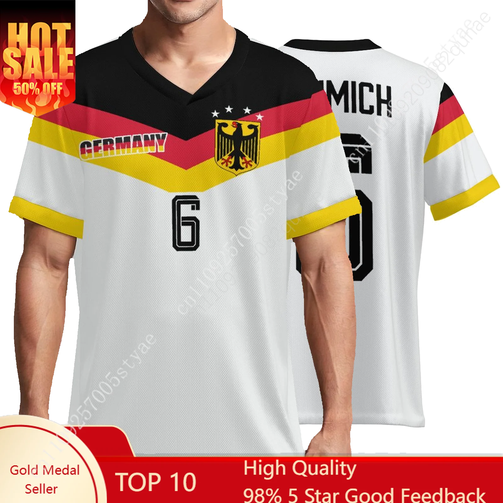 Germany Jersey Football NO. 6 Sports T Shirt German Flag Jerseys Sports T Shirt Man Woman Soccer Short Sleeves TShirt
Germany Jersey Football NO. 6 Sports T Shirt German Flag Jerseys Sports T Shirt Man Woman Soccer Short Sleeves TShirt