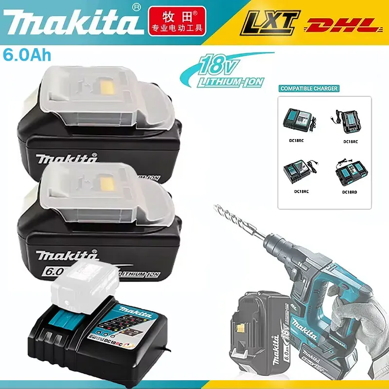 original Makita 6.0Ah/5.0Ah 18V battery rechargeable battery replacing Makita BL1830 BL1850BL1860B, power tool battery
original Makita 6.0Ah/5.0Ah 18V battery rechargeable battery replacing Makita BL1830 BL1850BL1860B, power tool battery