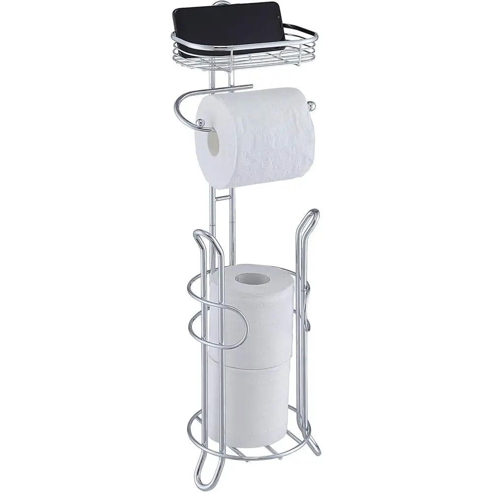 Heavyweight Toilet Tissue Paper Roll Storage Holder Stand with Reserve and Shelve, Reserve Area Stores Mega Rolls.
Heavyweight Toilet Tissue Paper Roll Storage Holder Stand with Reserve and Shelve, Reserve Area Stores Mega Rolls.