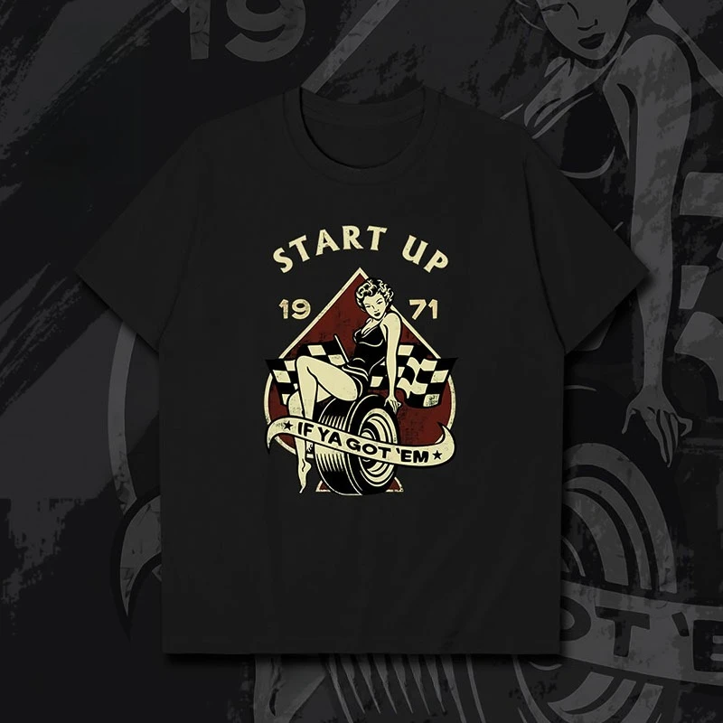 2025 Summer Vintage Motorcycle Start Up 1971 Motorcycle T-shirt Y2Y Harajuku Suitable for Both Men and Women Camisetas Surf
2025 Summer Vintage Motorcycle Start Up 1971 Motorcycle T-shirt Y2Y Harajuku Suitable for Both Men and Women Camisetas Surf
