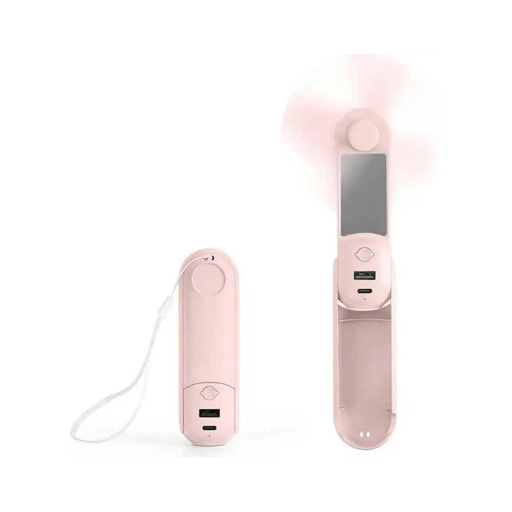 5 in 1 Portable Handheld Fan, USB Rechargeable Foldable Cooling Fan with Power Bank Flashlight Mirror,3 Speeds for Travel Office
5 in 1 Portable Handheld Fan, USB Rechargeable Foldable Cooling Fan with Power Bank Flashlight Mirror,3 Speeds for Travel Office