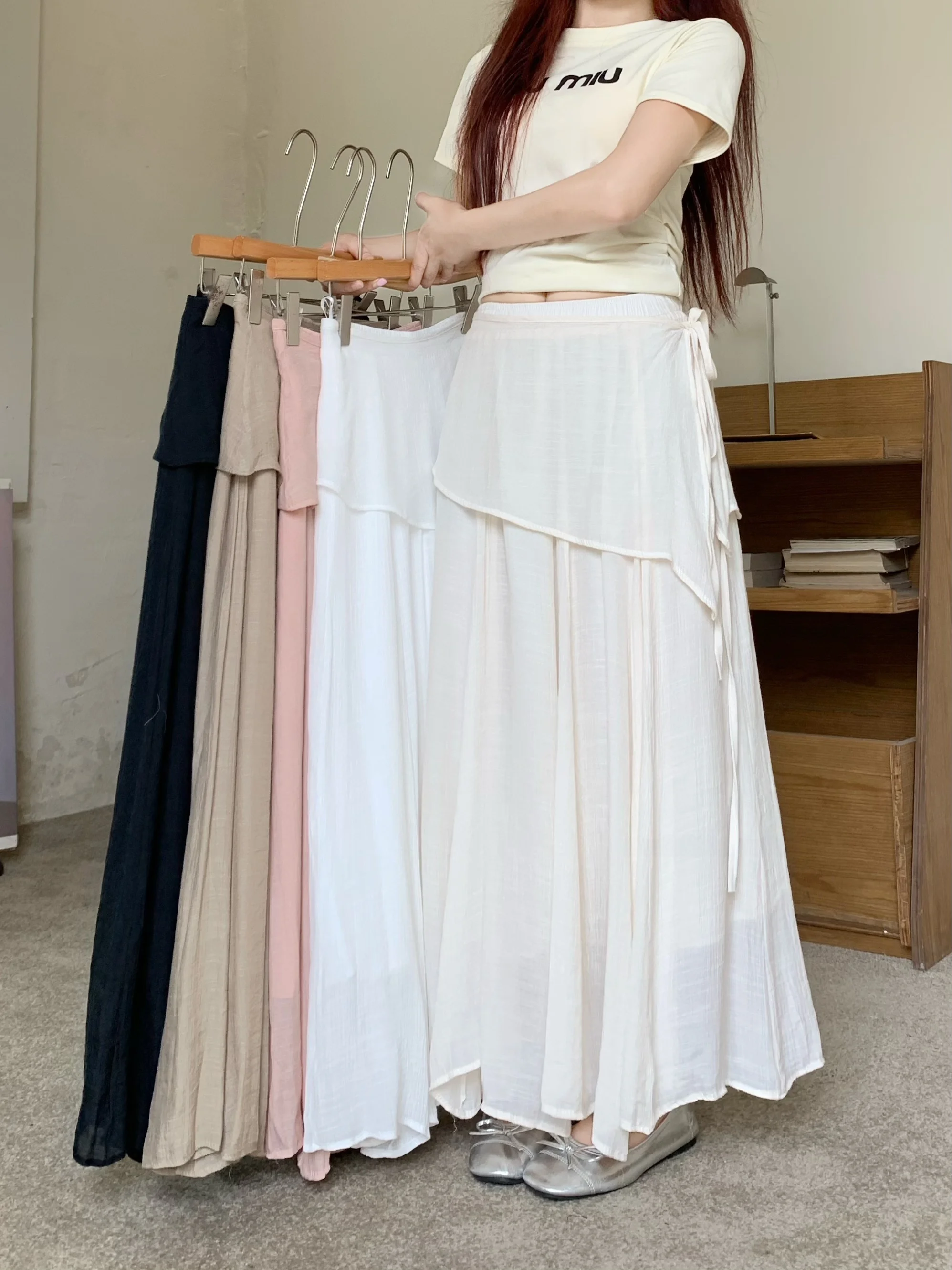 Kumikumi High Waist A-Line Skirt Women's Summer Draping Detachable Long Skirt Korean Style Commute Half-length Skirt
Kumikumi High Waist A-Line Skirt Women's Summer Draping Detachable Long Skirt Korean Style Commute Half-length Skirt