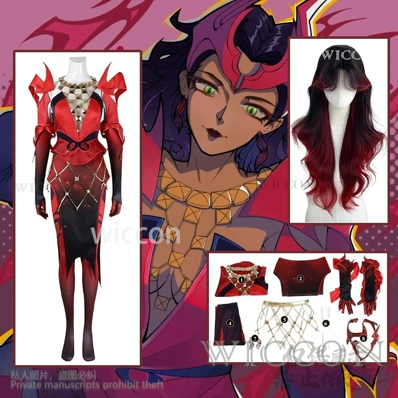 Anime Game Rivals Cosplay Witch Red To Black Gradient Wigs Sexy Jumpsuit Halloween Party Punk Y2K Bodysuit Headwear Customized
Anime Game Rivals Cosplay Witch Red To Black Gradient Wigs Sexy Jumpsuit Halloween Party Punk Y2K Bodysuit Headwear Customized