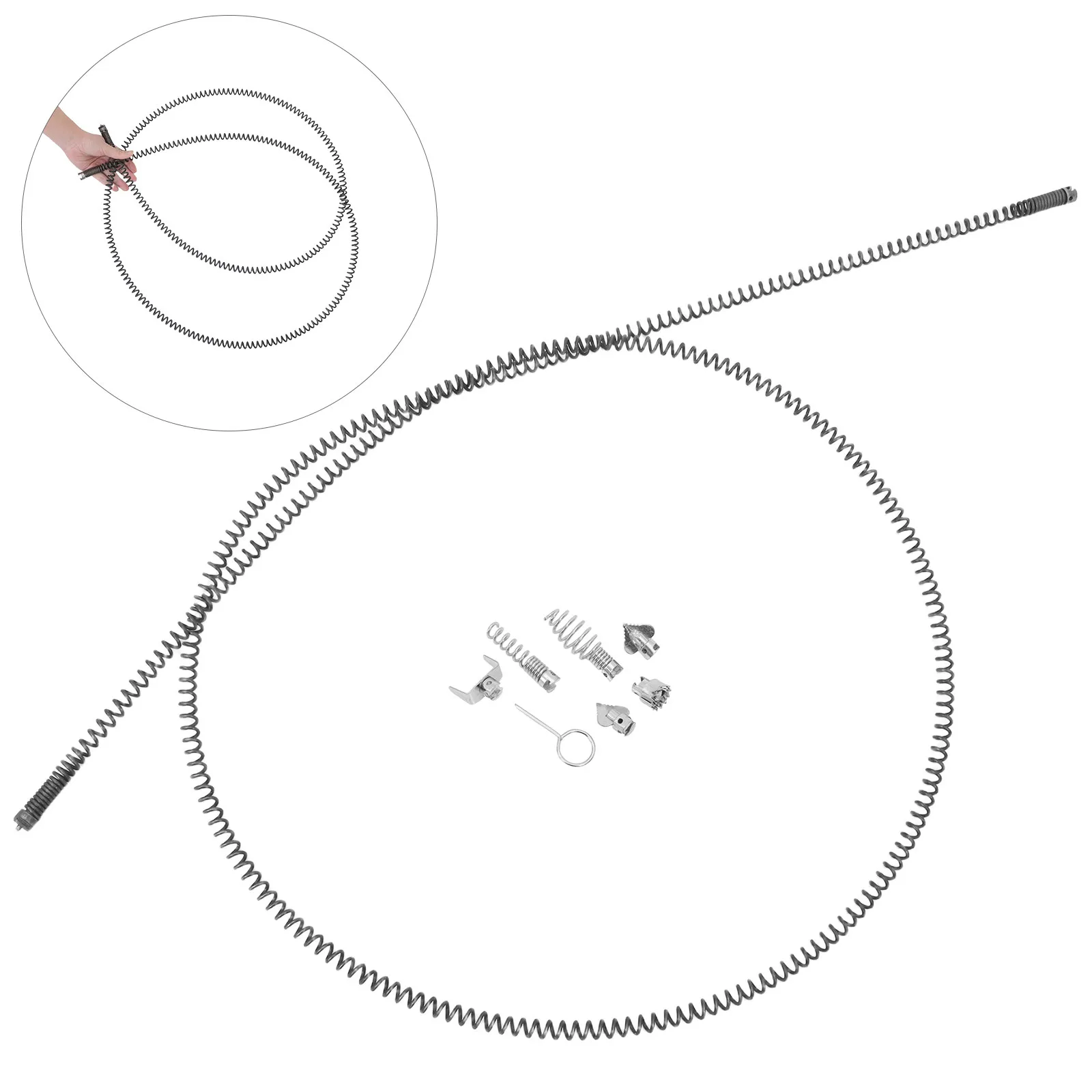 Набор из 1 шт. пружинных инструментов для прочистки труб: гибкая стальная змеевидная трубка для прочистки канализации на кухне, в ванной, туалете, для удаления засоров
Набор из 1 шт. пружинных инструментов для прочистки труб: гибкая стальная змеевидная трубка для прочистки канализации на кухне, в ванной, туалете, для удаления засоров