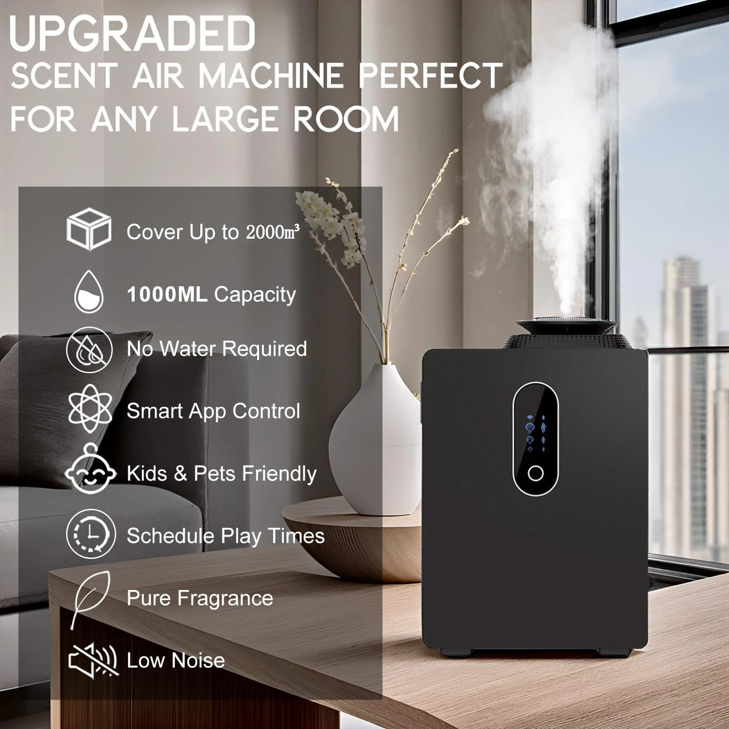 Aroma Diffuser 1000ml Big Capacity APP Control for Commercial Household Use HVAC System Fragrance Essential Oil Diffuser Machine
Aroma Diffuser 1000ml Big Capacity APP Control for Commercial Household Use HVAC System Fragrance Essential Oil Diffuser Machine