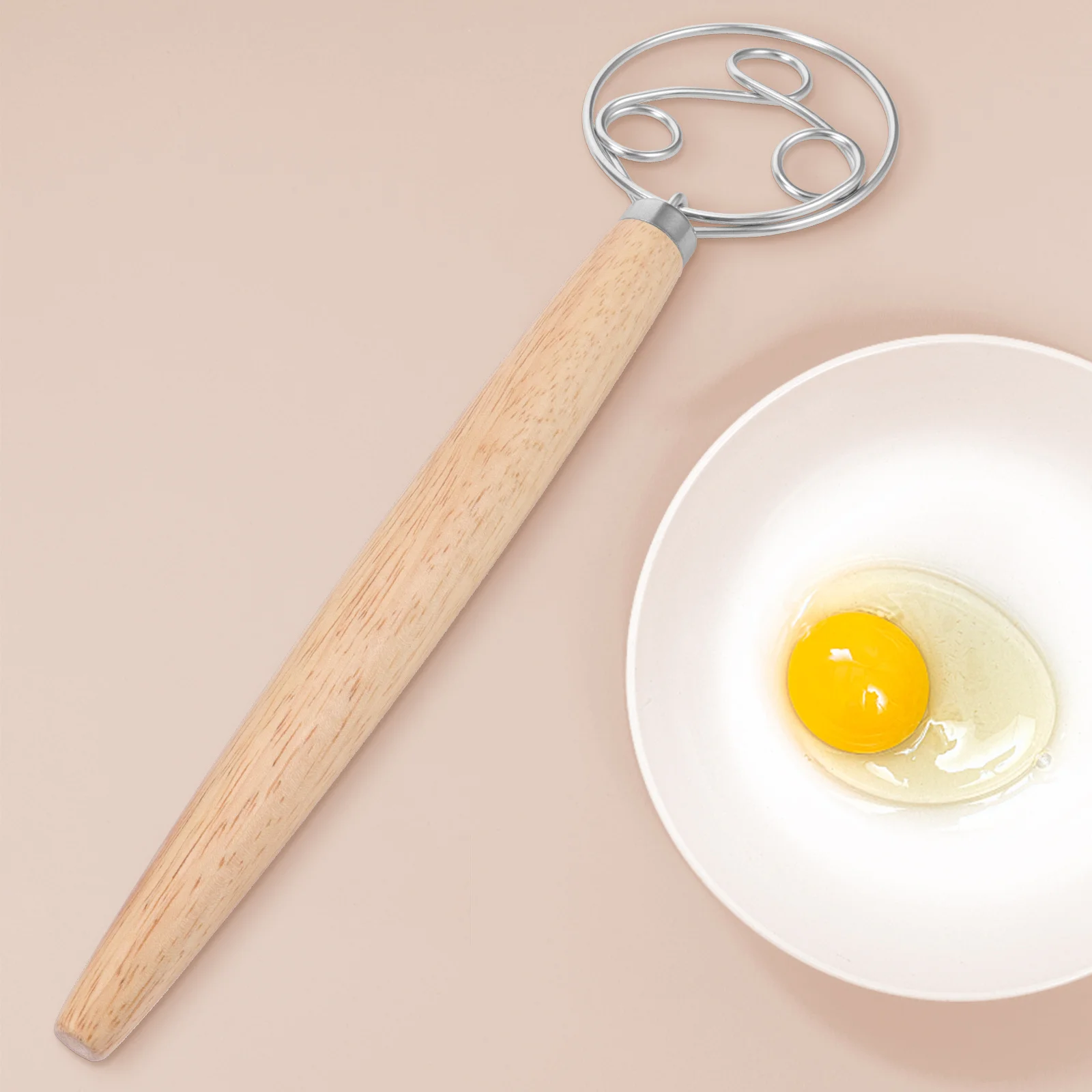 Stainless Steel Three-Ring Flour Whisk Oak Handle Lightweight Non-Slip Kitchen Gadget For Baking Bread Dough Mixer Wood Handle
Stainless Steel Three-Ring Flour Whisk Oak Handle Lightweight Non-Slip Kitchen Gadget For Baking Bread Dough Mixer Wood Handle