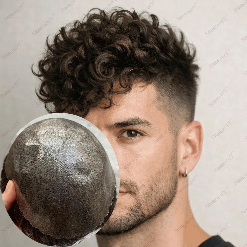 Curly Brown Human Hair Toupee for Hairloss Men Durable Skin Base 18mm Curl 0.1mm Injected Natural Frontline Prosthesis Hairpiece
Curly Brown Human Hair Toupee for Hairloss Men Durable Skin Base 18mm Curl 0.1mm Injected Natural Frontline Prosthesis Hairpiece