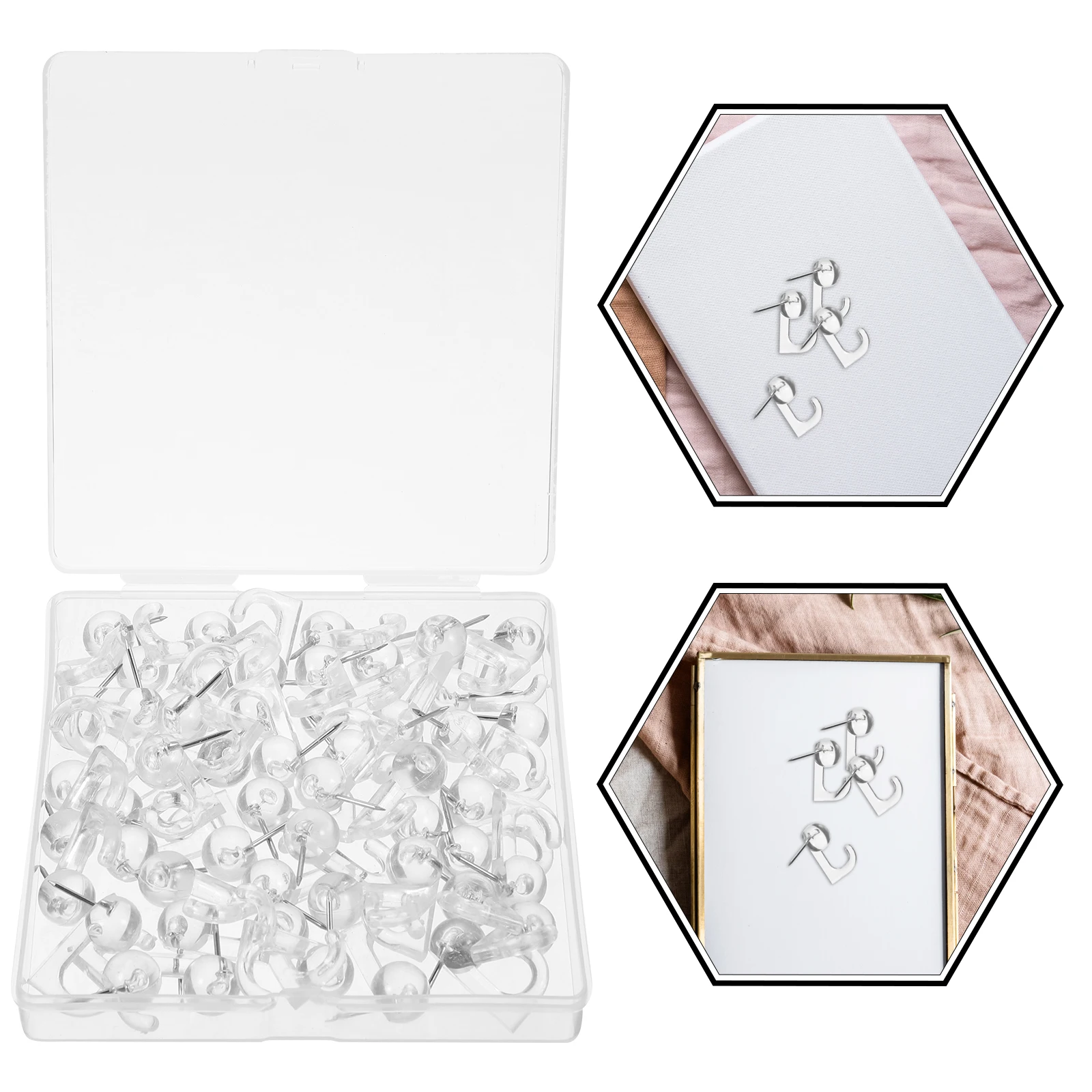 50pcs Push Pin Hooks Heavy Duty Wall Tacks Transparent Thumb Pins for Picture Hanging Home Office School Use Steel Needle
50pcs Push Pin Hooks Heavy Duty Wall Tacks Transparent Thumb Pins for Picture Hanging Home Office School Use Steel Needle