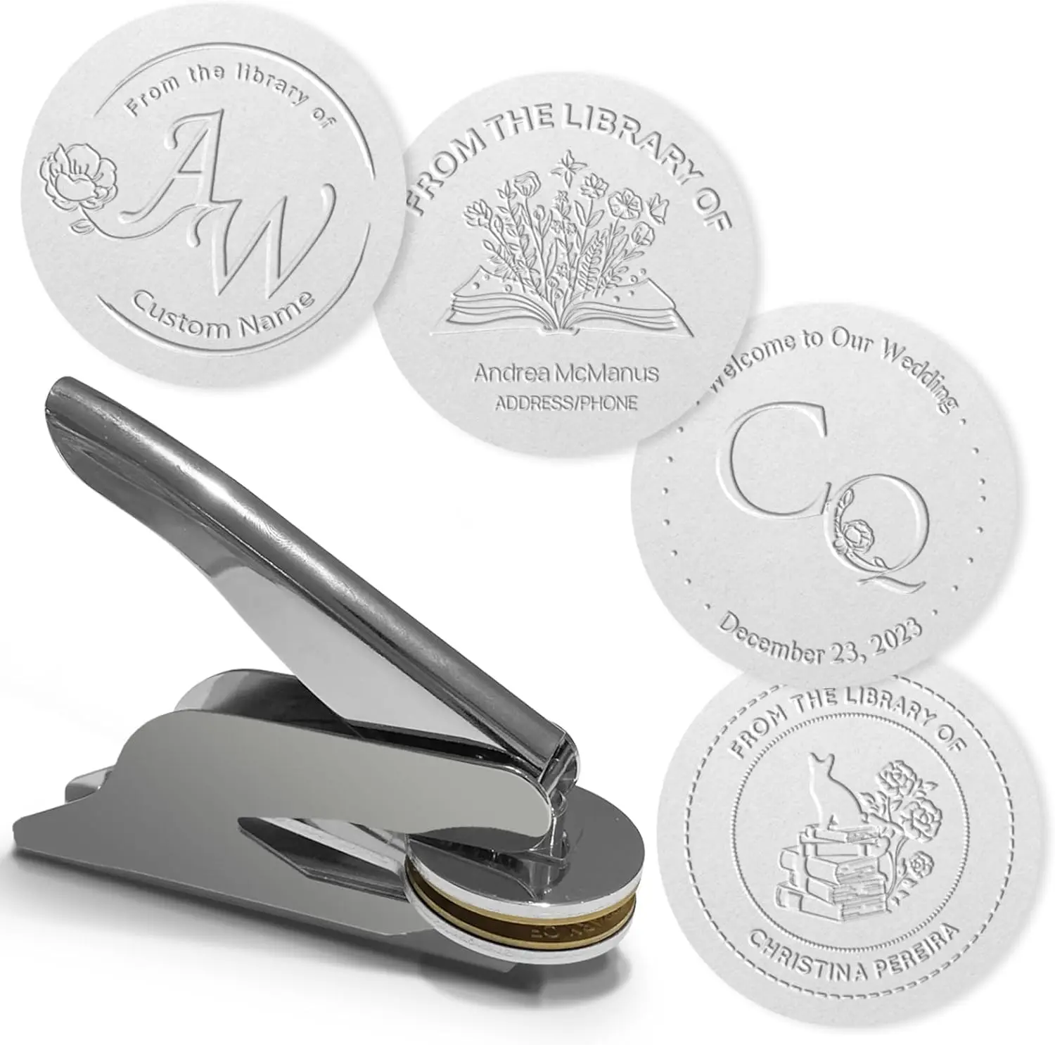 Custom Embosser Stamp LOGO DIY Personalized Book Embosser Seals for Letter Head Wedding Envelope Graduation Christmas Decora
Custom Embosser Stamp LOGO DIY Personalized Book Embosser Seals for Letter Head Wedding Envelope Graduation Christmas Decora