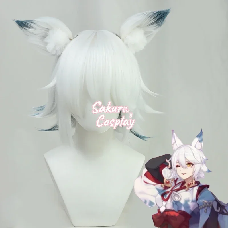 Игра Genshin Impact Kitsune Saiguu, парик для косплея, белые смешанные синие парики с ушками, термостойкие синтетические волосы, костюм на Хэллоуин
Игра Genshin Impact Kitsune Saiguu, парик для косплея, белые смешанные синие парики с ушками, термостойкие синтетические волосы, костюм на Хэллоуин