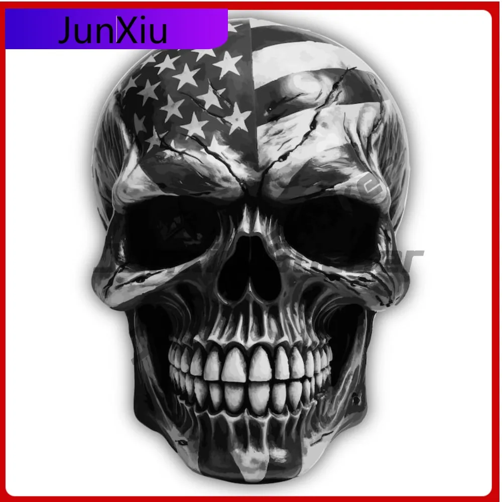 American Skull Shaped Realistic Black White Vinyl Sticker Cut To Shape Patriotic Gift Usa Decal Decoration Custom Car Decals Pvc
American Skull Shaped Realistic Black White Vinyl Sticker Cut To Shape Patriotic Gift Usa Decal Decoration Custom Car Decals Pvc