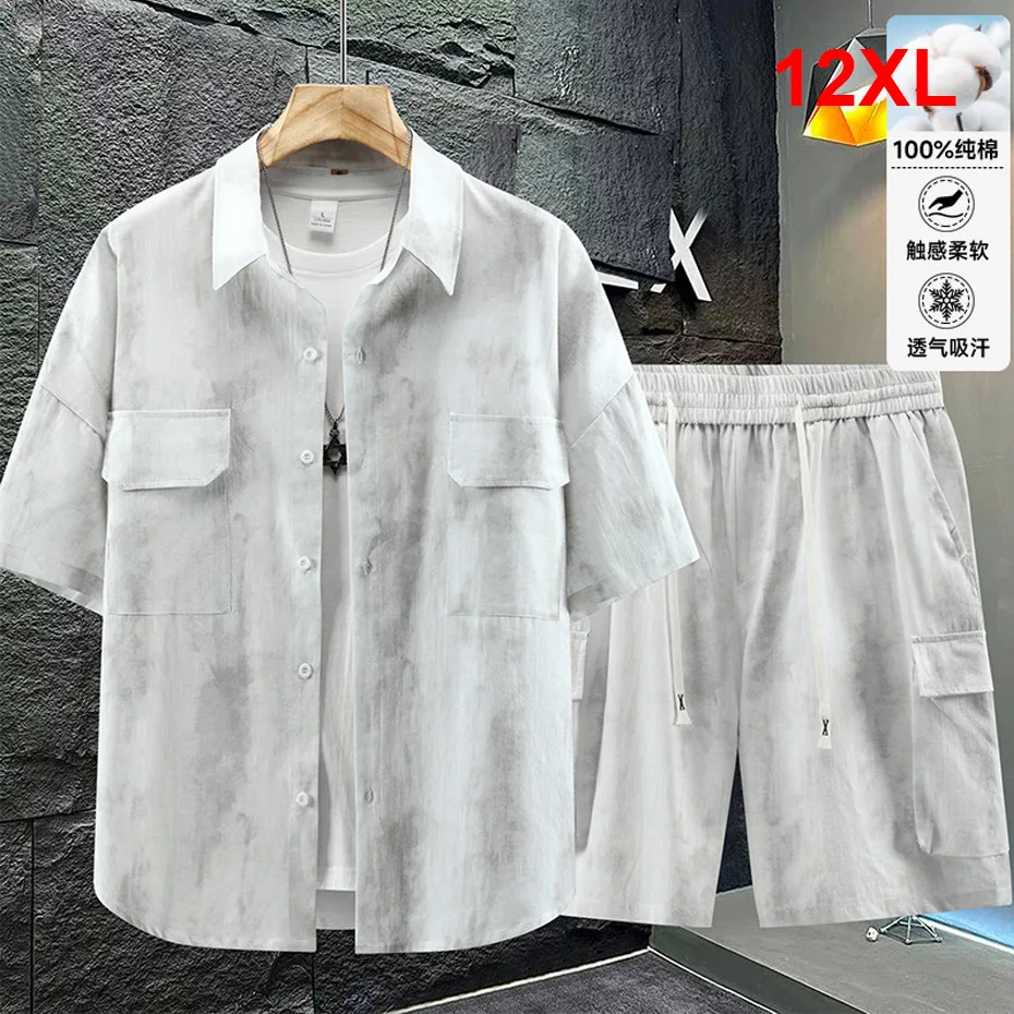 Plus Size 12XL Summer Tie-dye Sets Men Casual Fashion Cargo Shirts Shorts Suits Male Big Size 12XL Summer Tracksuits Cotton
Plus Size 12XL Summer Tie-dye Sets Men Casual Fashion Cargo Shirts Shorts Suits Male Big Size 12XL Summer Tracksuits Cotton