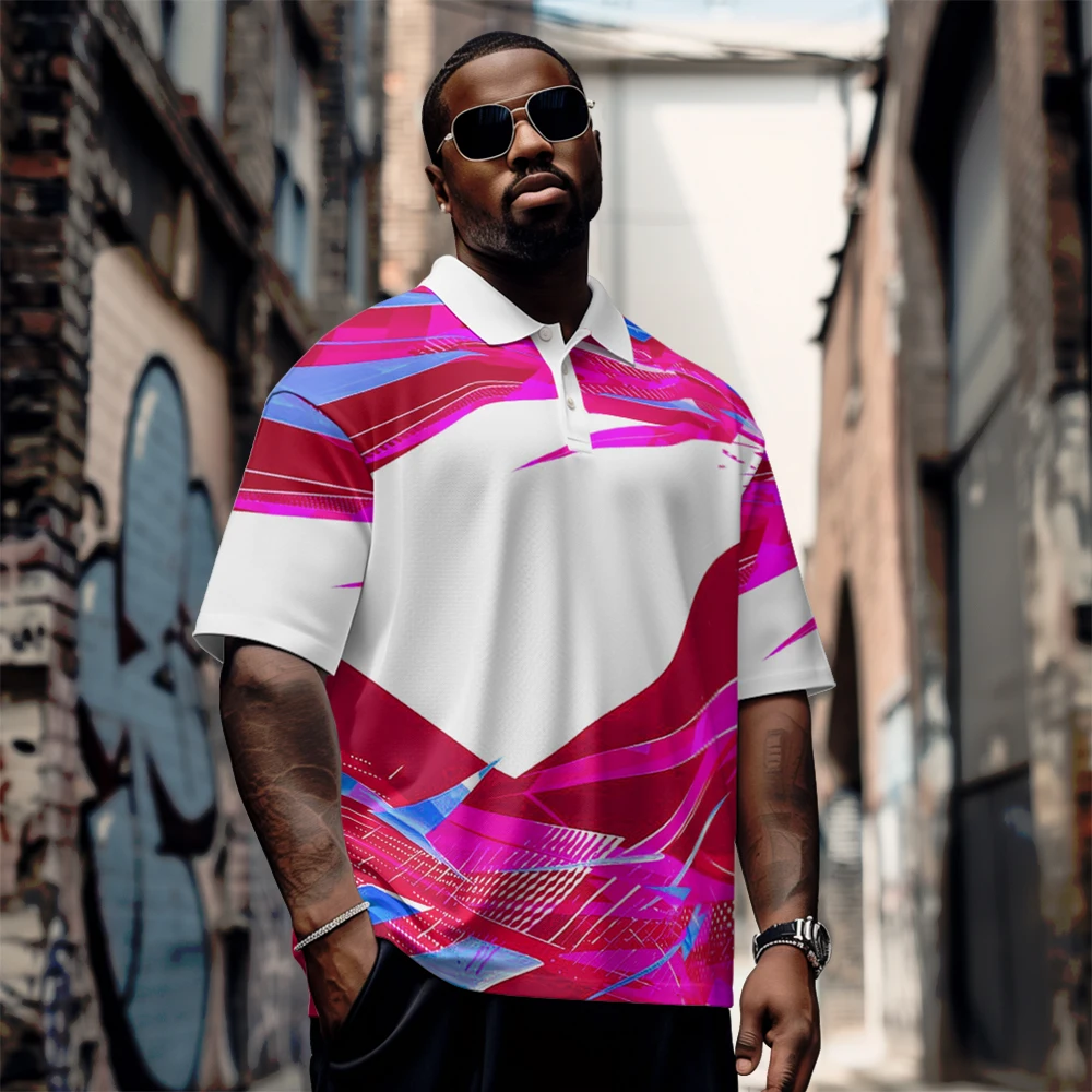 Large size men's summer short-sleeved lapel loose short-sleeved shirt purple blue striped daily casual button Polo shirt
Large size men's summer short-sleeved lapel loose short-sleeved shirt purple blue striped daily casual button Polo shirt