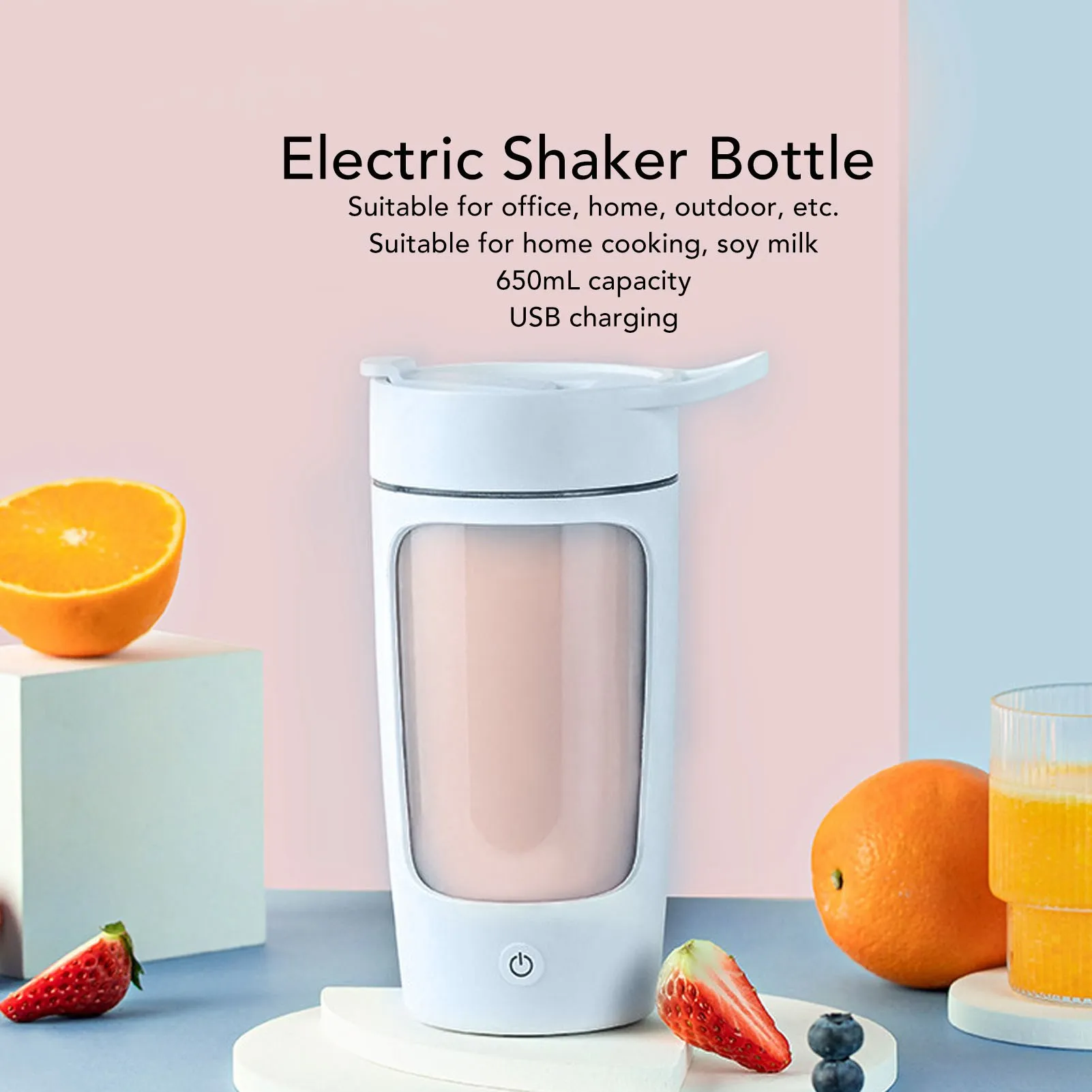 Electric Shaker Bottle 650mL USB Charging Portable Blue BPA Free Powder Mixer Cup for Home Office
Electric Shaker Bottle 650mL USB Charging Portable Blue BPA Free Powder Mixer Cup for Home Office