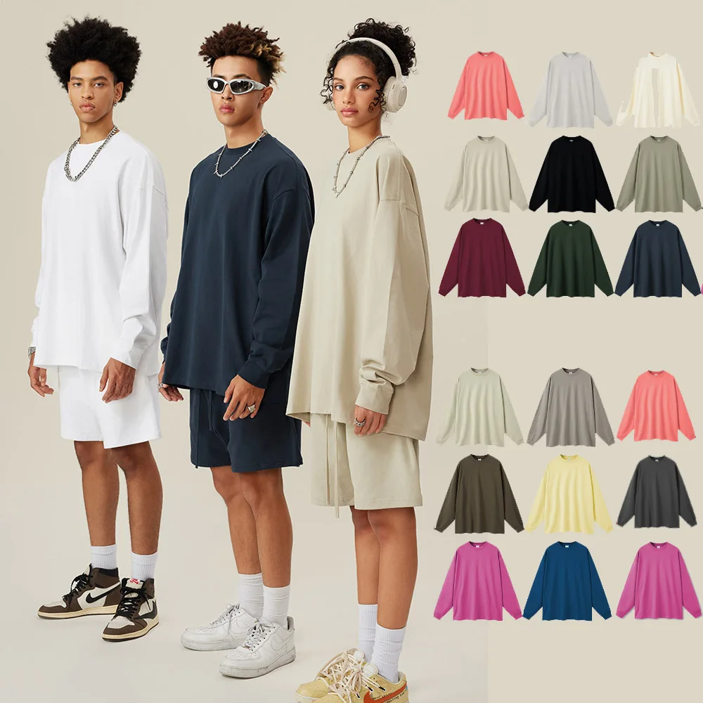 Custom LOGO Spring Autumn 305G Men's Women's European American Long Sleeve 100% Cotton Loose Casual Long Sleeve Couple T-Shirt
Custom LOGO Spring Autumn 305G Men's Women's European American Long Sleeve 100% Cotton Loose Casual Long Sleeve Couple T-Shirt