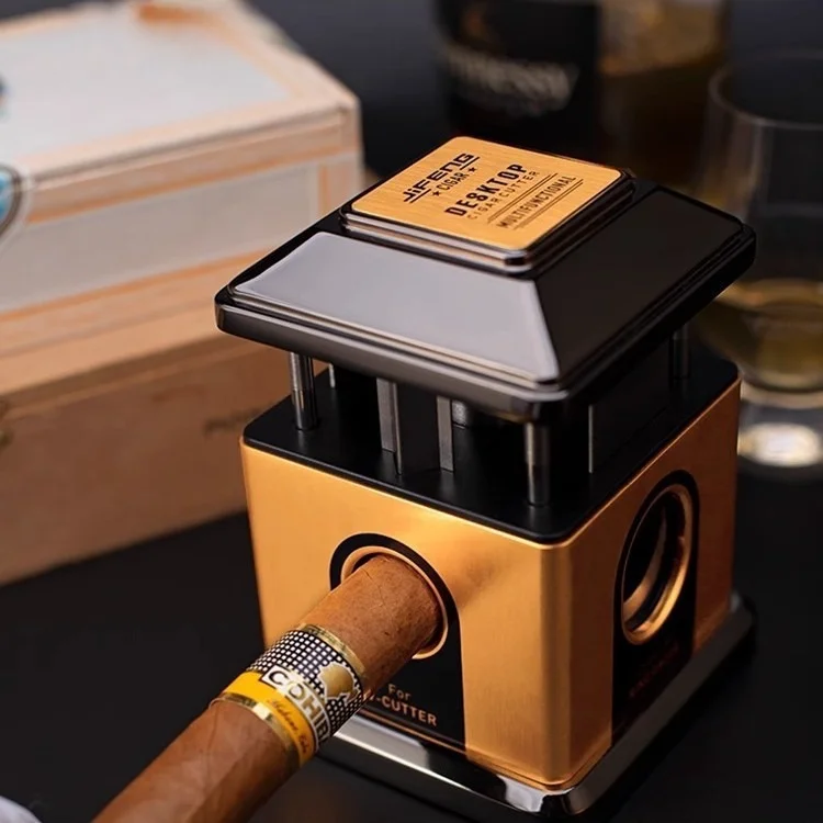 Desktop cigar cutter, 32-68 ring gauge straight cut V-shaped cigar cutter, ergonomically designed stainless steel guillotine
Desktop cigar cutter, 32-68 ring gauge straight cut V-shaped cigar cutter, ergonomically designed stainless steel guillotine