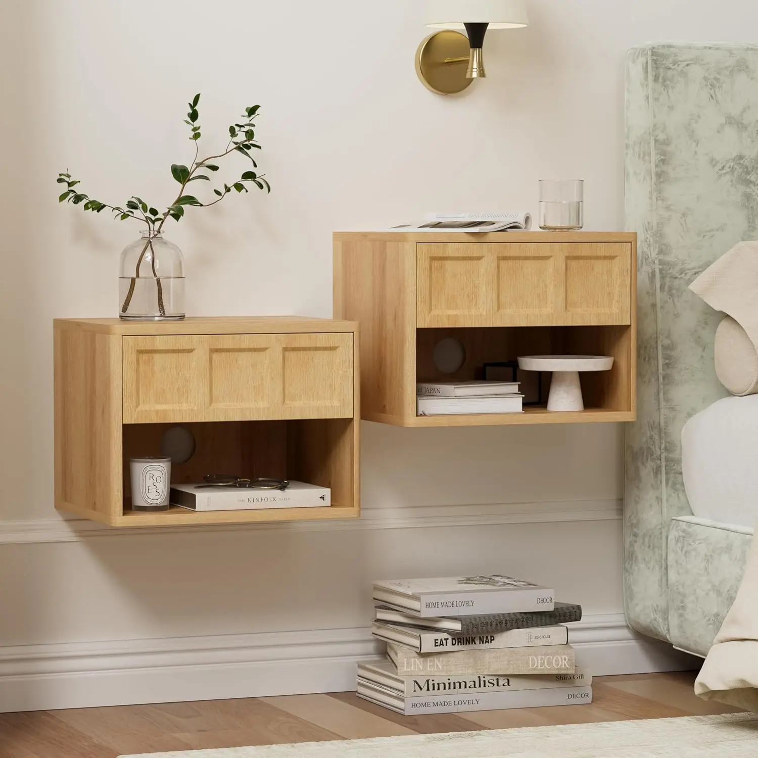 Floating Nightstand Set Of 2, Wall Mounted Bedside Table With Storage Drawer And Open Shelf, Night Stand With, Customized
Floating Nightstand Set Of 2, Wall Mounted Bedside Table With Storage Drawer And Open Shelf, Night Stand With, Customized