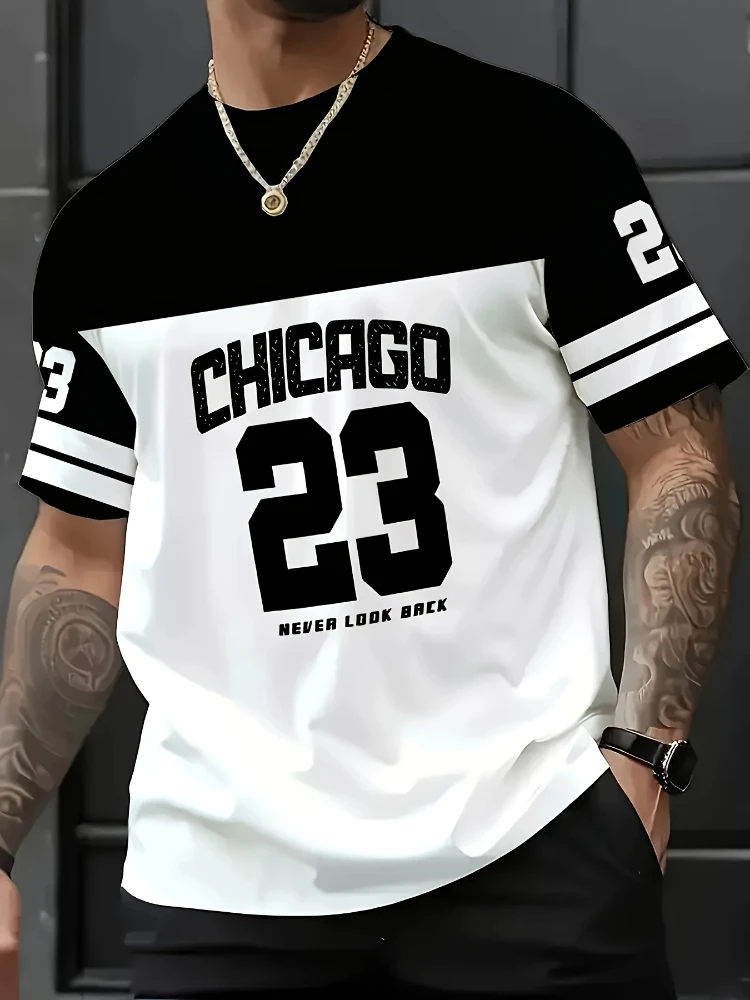 Chicago 23 Mens Basketball Jersey Summer T Shirt Black White Striped Design Polyester Knit Fabric Comfortable Sports Casual Wear
Chicago 23 Mens Basketball Jersey Summer T Shirt Black White Striped Design Polyester Knit Fabric Comfortable Sports Casual Wear