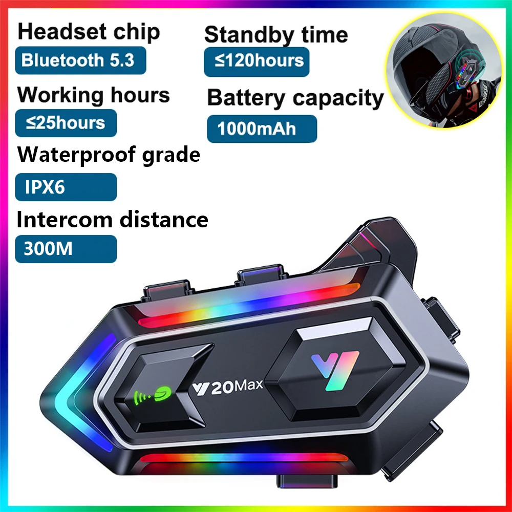 Helmet Bluetooth Headset 300M Intercom 25 Hours Battery Life Noise-Free and Hands-Free Waterproof Automatic Answering Rgb
Helmet Bluetooth Headset 300M Intercom 25 Hours Battery Life Noise-Free and Hands-Free Waterproof Automatic Answering Rgb