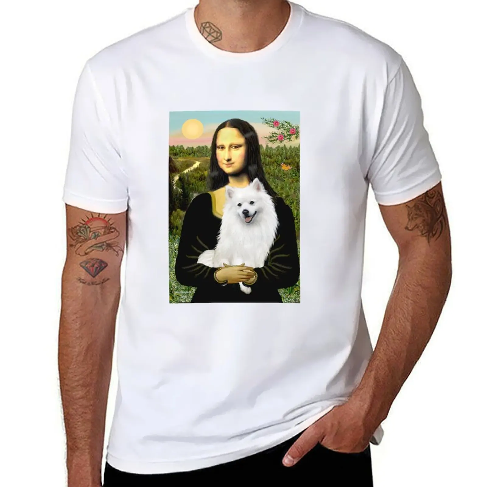 Mona Lisa and her American Eskimo Dog T-Shirt Long Lasting Casual T-Shirt
Mona Lisa and her American Eskimo Dog T-Shirt Long Lasting Casual T-Shirt