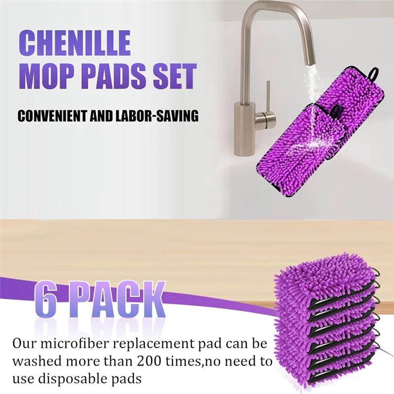 INLIG-6 Pack Reusable Mop Microfiber Wet Jet Refills For Dry Wet Mopping Cloths For All Floor Types
INLIG-6 Pack Reusable Mop Microfiber Wet Jet Refills For Dry Wet Mopping Cloths For All Floor Types