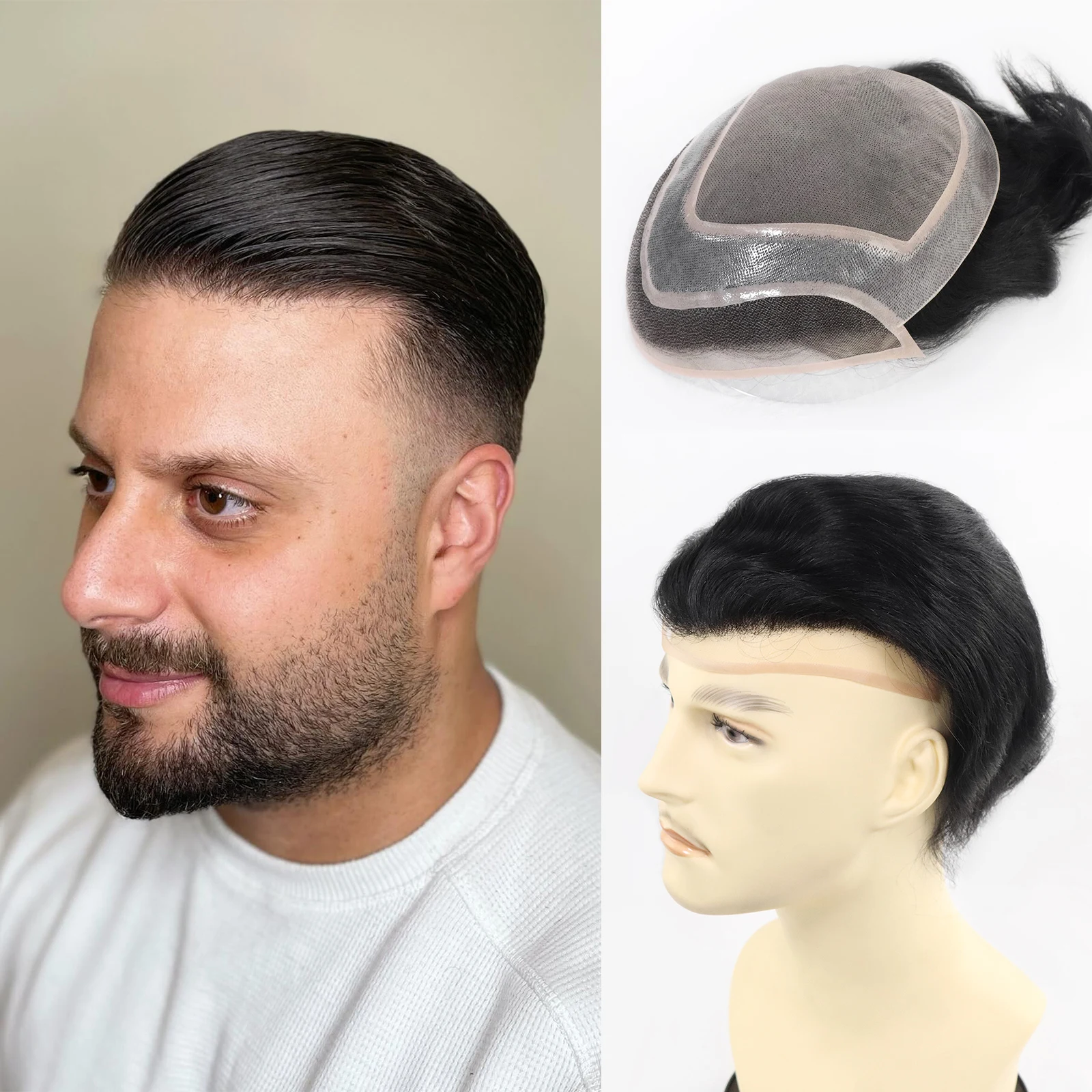 Мужской парик 8x10 дюймов, натуральный черный кружевной передний дышащий моно с искусственной основой, шиньон для мужчин, мужской парик для замены волос 
Мужской парик 8x10 дюймов, натуральный черный кружевной передний дышащий моно с искусственной основой, шиньон для мужчин, мужской парик для замены волос