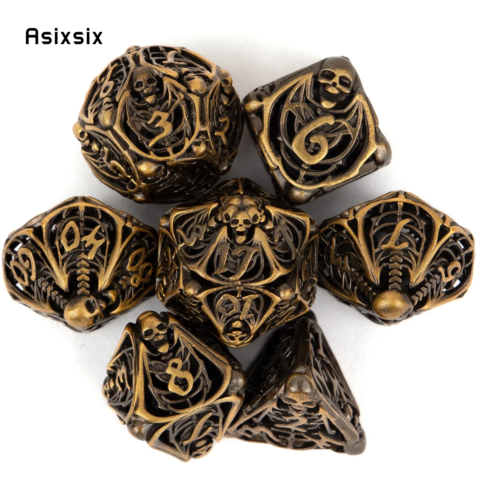 7 Pcs Orange Skull Metal Dice Hollow Metal Polyhedral Dice Set Suitable for Role-Playing RPG Board Game Gift
7 Pcs Orange Skull Metal Dice Hollow Metal Polyhedral Dice Set Suitable for Role-Playing RPG Board Game Gift