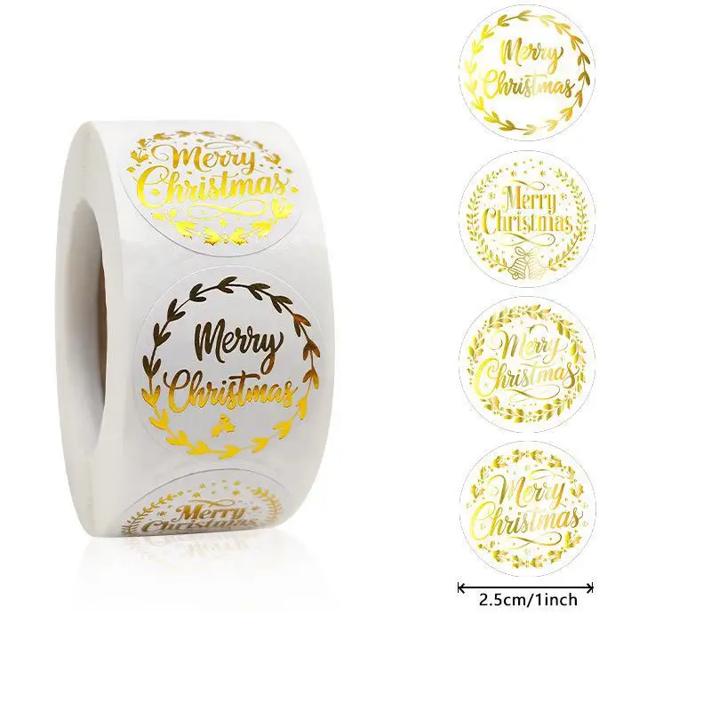 500pcs Gold Merry Christmas Stickers Roll Adhesive Circle Label Envelope Seal Sticker For Card Gift Envelope Boxes Party Supply
500pcs Gold Merry Christmas Stickers Roll Adhesive Circle Label Envelope Seal Sticker For Card Gift Envelope Boxes Party Supply