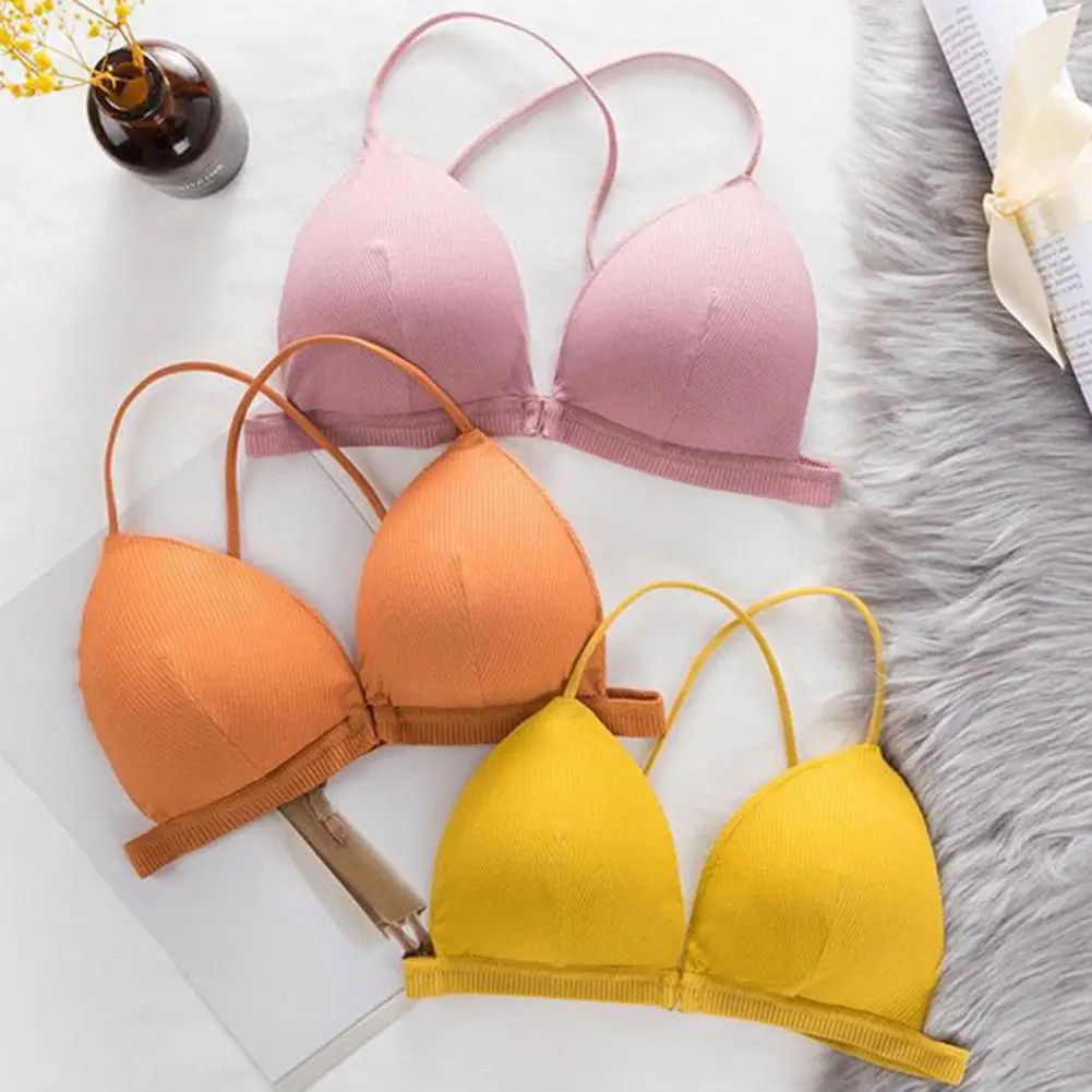 Front Buckle Wireless Ribbed Bra Stylish Ribbed Wireless Bra with Front Buckle Closure Cross Back Straps Women's for Comfort
Front Buckle Wireless Ribbed Bra Stylish Ribbed Wireless Bra with Front Buckle Closure Cross Back Straps Women's for Comfort