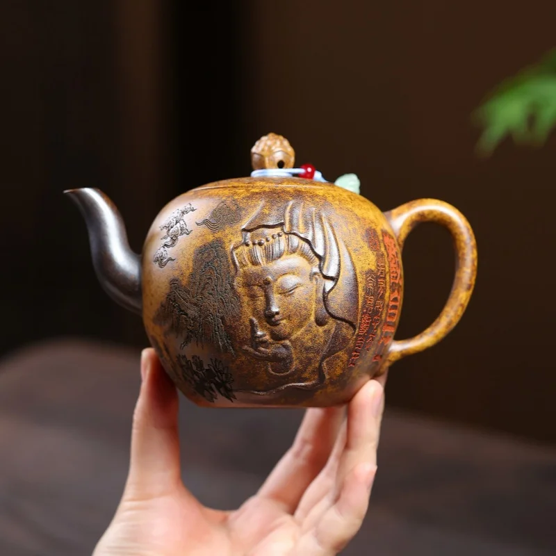 330ml Boutique Yixing Purple Clay Teapots Handmade Beauty Shoulders Pot Raw Ore Section Mud Kettle Zisha Tea Set Tea Decoration
330ml Boutique Yixing Purple Clay Teapots Handmade Beauty Shoulders Pot Raw Ore Section Mud Kettle Zisha Tea Set Tea Decoration