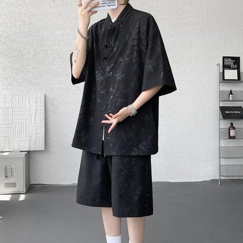 Extra-Large Men's Premium Chinese-Style Outfit Ice-Silk Frog-Button Stand-Collar Short-Sleeve Shirt Knee-Length Summer Shorts
Extra-Large Men's Premium Chinese-Style Outfit Ice-Silk Frog-Button Stand-Collar Short-Sleeve Shirt Knee-Length Summer Shorts