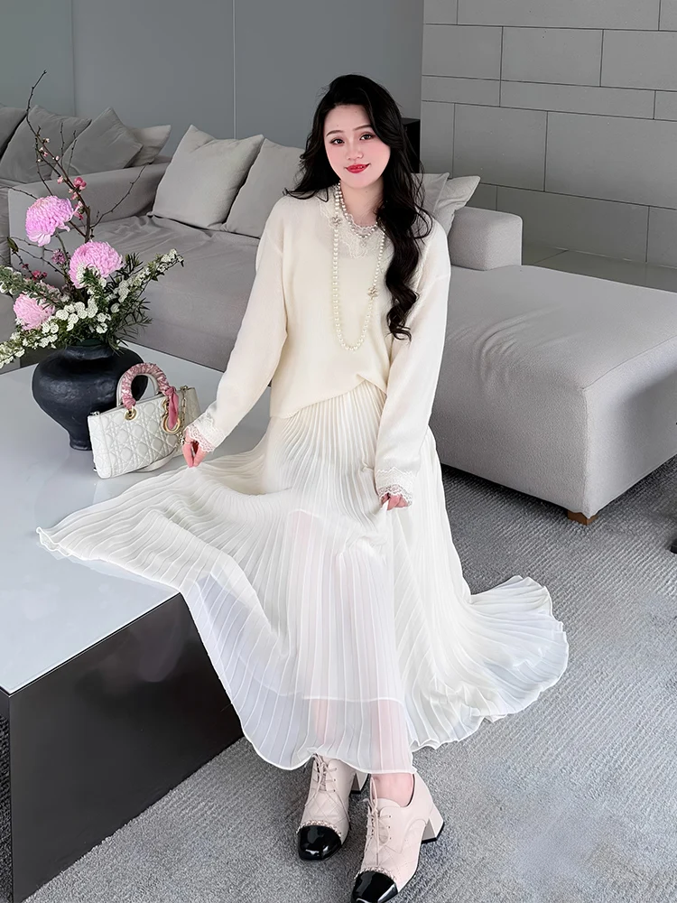 Elegant Pleated Skirt Women's Spring Fashion Accordion Style Polyester Fiber High Waist A-Line Skirt Breathable Mesh
Elegant Pleated Skirt Women's Spring Fashion Accordion Style Polyester Fiber High Waist A-Line Skirt Breathable Mesh