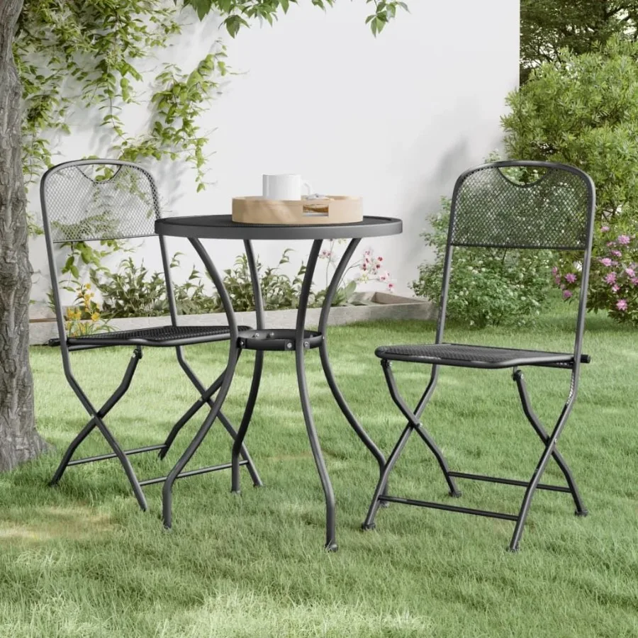 Folding Garden Chair Set of 2 Anthracite
Folding Garden Chair Set of 2 Anthracite
