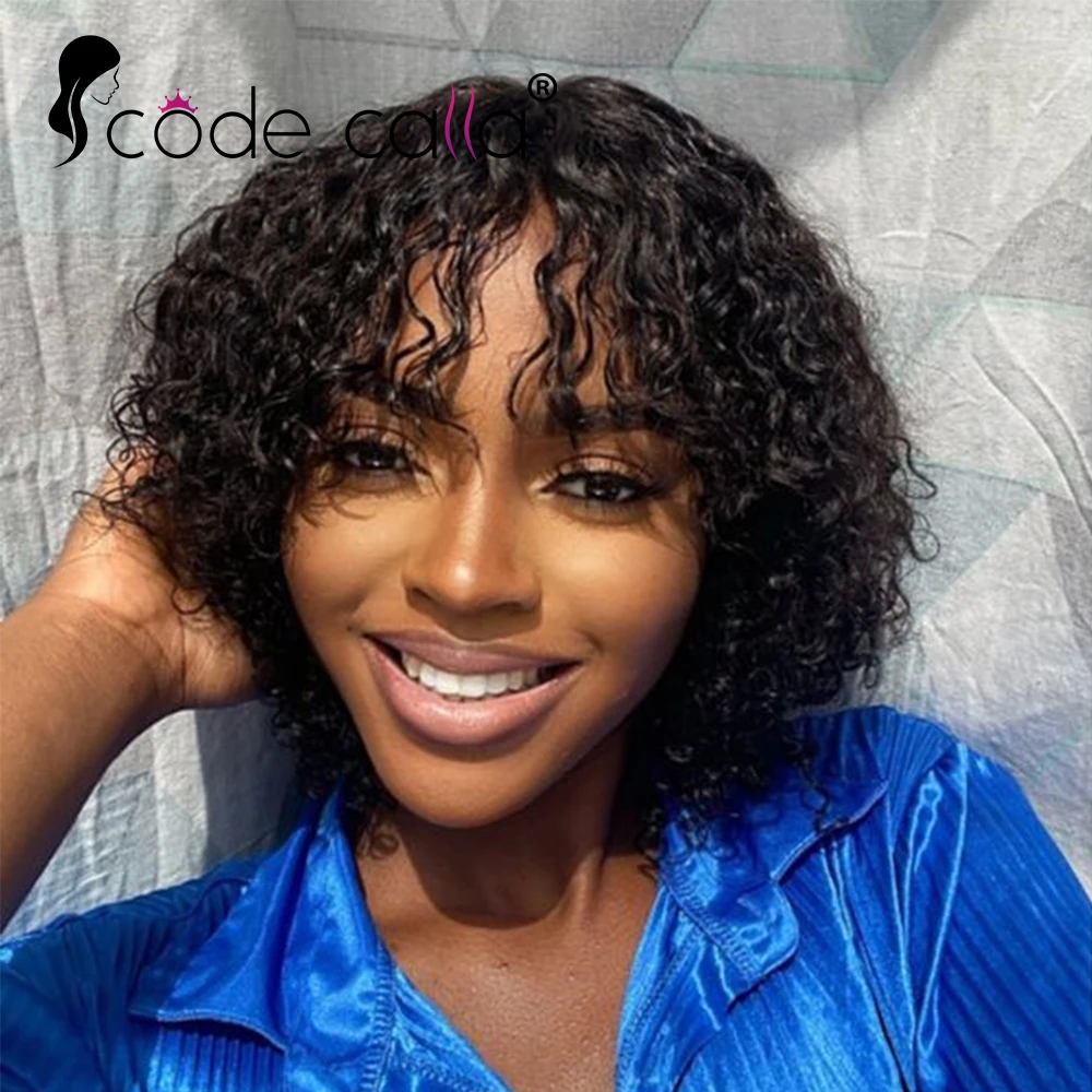 Short Pixie Bob Cut Human Hair Wigs With Bangs Jerry Curly Non lace front Wigs For Women Natural Black Bob Wigs with Bangs Remy
Short Pixie Bob Cut Human Hair Wigs With Bangs Jerry Curly Non lace front Wigs For Women Natural Black Bob Wigs with Bangs Remy