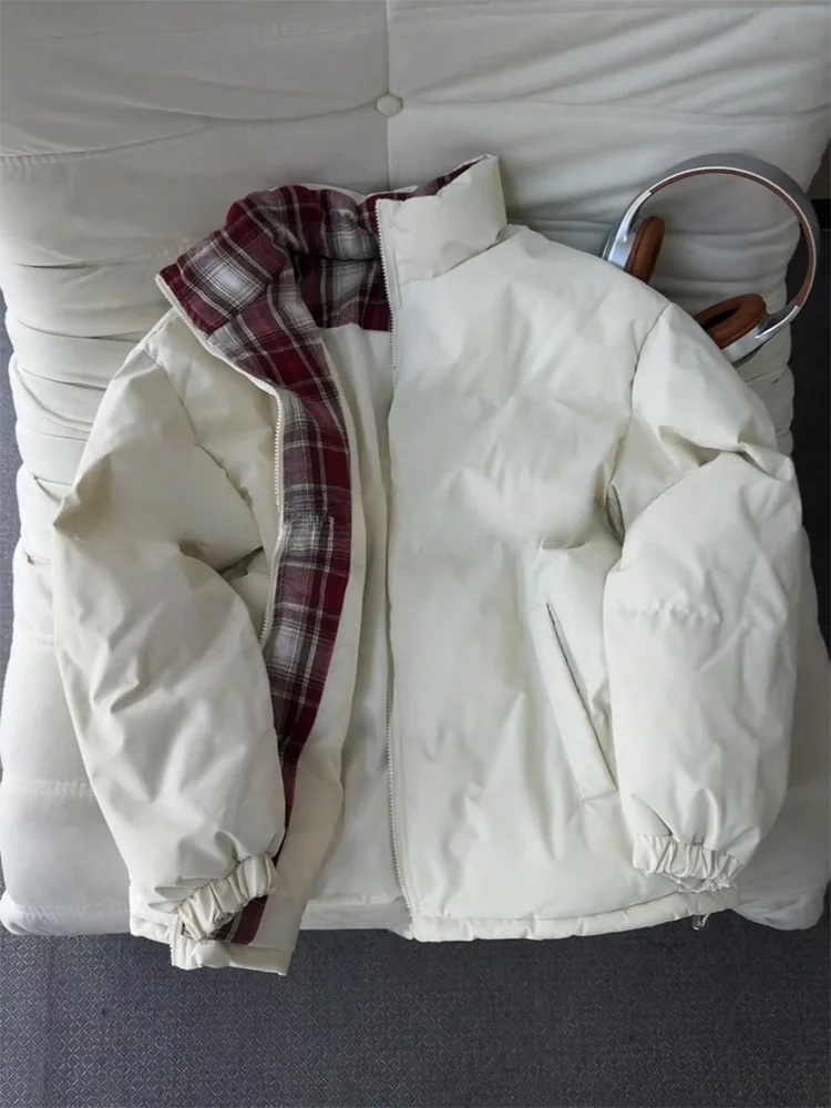 Thiened Cotton Jaet Men's Winter Plaid Splicing Stand Collar Quilted Coat Youth Casual Faion Hooded Long Sve Coat
Thiened Cotton Jaet Men's Winter Plaid Splicing Stand Collar Quilted Coat Youth Casual Faion Hooded Long Sve Coat