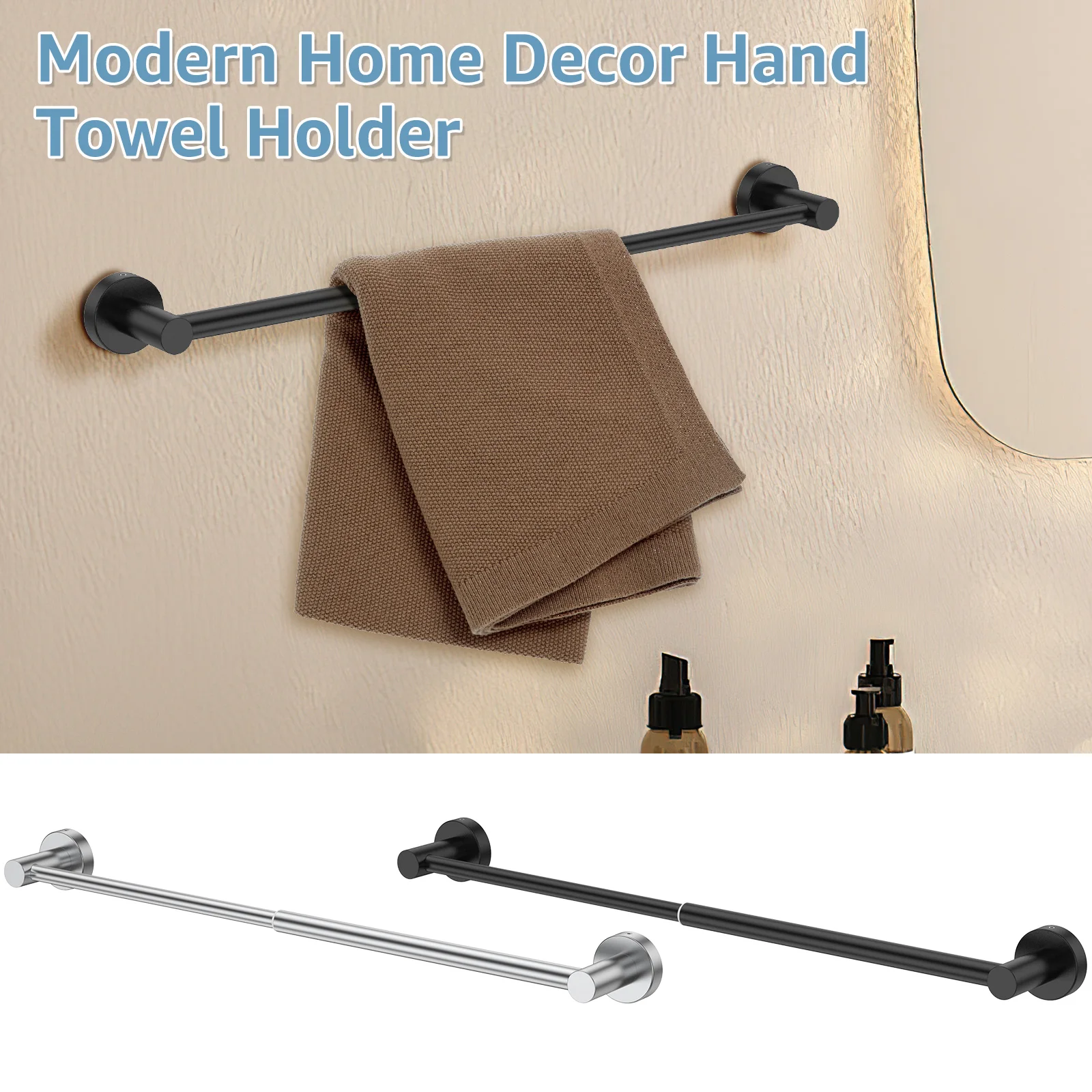 Wall Mounted Towel Bar Adjustable Stainless Steel Hand Towel Holder Retractable Towel Rack For Bathroom Space Saving Storage
Wall Mounted Towel Bar Adjustable Stainless Steel Hand Towel Holder Retractable Towel Rack For Bathroom Space Saving Storage
