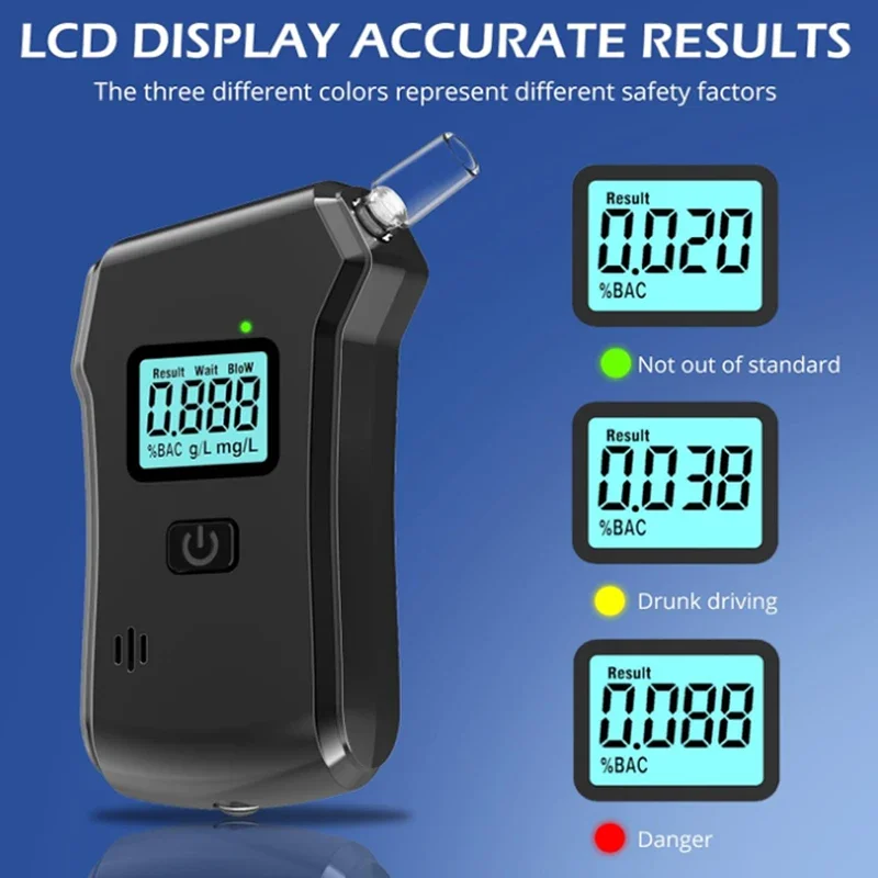 Portable Digital Alcohol Breath Tester LCD Display Breathalyzer Detector Blowing Detection Drunk Driving with 5 Mouthpieces
Portable Digital Alcohol Breath Tester LCD Display Breathalyzer Detector Blowing Detection Drunk Driving with 5 Mouthpieces