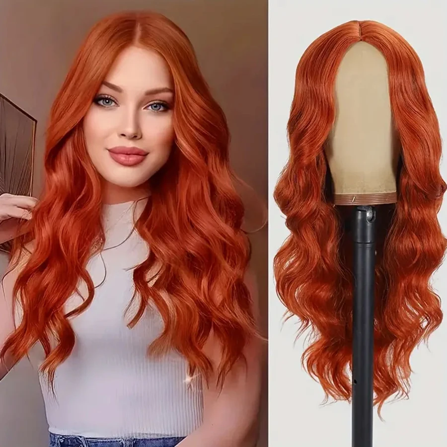 28inch Orange Long Wavy Wig for Women Curly Ginger Heat Resistant Synthetic Hair Wigs for Daily Use with Wig Cap
28inch Orange Long Wavy Wig for Women Curly Ginger Heat Resistant Synthetic Hair Wigs for Daily Use with Wig Cap