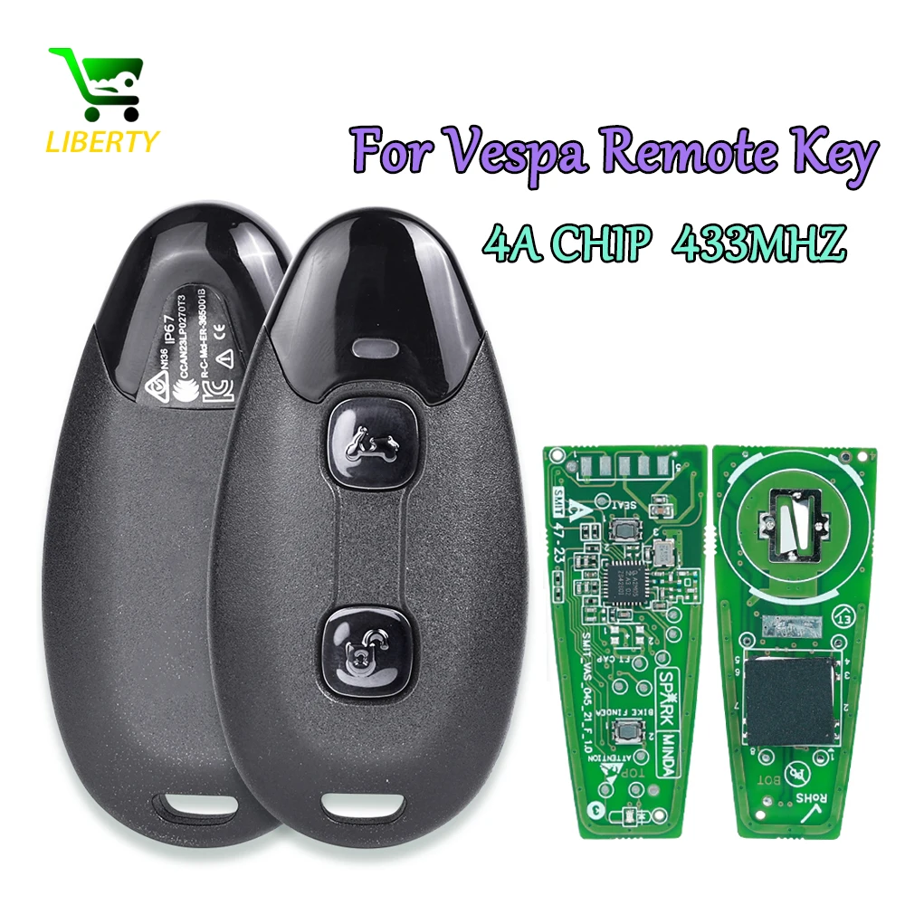 Liberty For Vespa 2025 Smart Motorcycle Remote Key Vespa 150CC Primavera Sprint Tech Elettrica70 GTS 300CC LX125/S 4ACHIP 433MHz
Liberty For Vespa 2025 Smart Motorcycle Remote Key Vespa 150CC Primavera Sprint Tech Elettrica70 GTS 300CC LX125/S 4ACHIP 433MHz